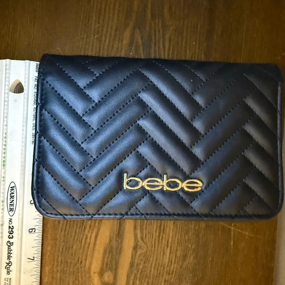 bebe Black Quilted Crossbody Bag